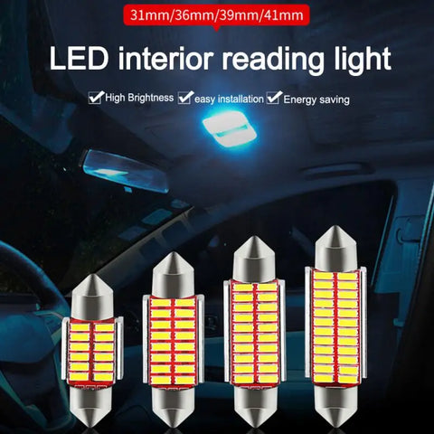 1pcs C5W C10W Car LED Dome Light Double Tip 4014 31/36/39 / 41mm Decoding Super Bright Interior Reading Light Super Bright