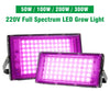 Full Spectrum LED Grow Light Phyto Lamp AC 220V 50W 100W 200W 300W With EU Plug For Greenhouse Hydroponic Plant Growth Lighting