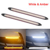 2PCS Car LED Daytime Running Lights Car Headlight Waterproof Sequential Flow Yellow Turn Signal White or RGB External Day Light