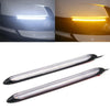 2PCS Car LED Daytime Running Lights Car Headlight Waterproof Sequential Flow Yellow Turn Signal White or RGB External Day Light