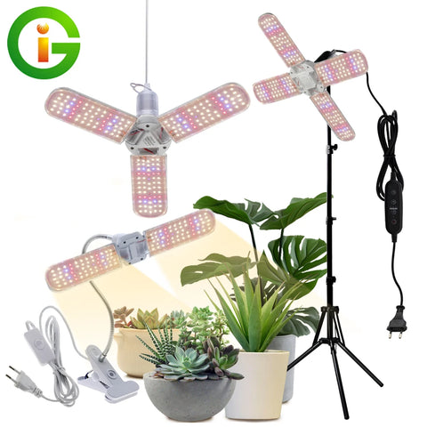 24W 36W 48W Foldable LED Grow Light Full Spectrum E27 Plant Growing Light Phytolamp Bulb For Indoor Plants Flower Seedling