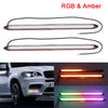 2PCS Car LED Daytime Running Lights Car Headlight Waterproof Sequential Flow Yellow Turn Signal White or RGB External Day Light