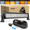 22Inch 480W LED Light Bar Spot Flood Amber White Strobe 6 Modes Function Reset Function Off-Road Truck Car ATV SUV Cabin