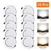 10pcs/Lot LED Downlight 5W 9W 12W 15W Recessed Ceiling Lamp Round LED Panel Down Lights Spotlight For Living Room Lighting