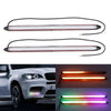 2PCS Car LED Daytime Running Lights Car Headlight Waterproof Sequential Flow Yellow Turn Signal White or RGB External Day Light