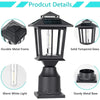 2-piece Set of Solar Column Cap Lights, Used for Pole Fence Garden Courtyard Porch Outdoor Decoration with Solar Lights