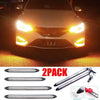 2PCS Car LED Daytime Running Lights Car Headlight Waterproof Sequential Flow Yellow Turn Signal White or RGB External Day Light