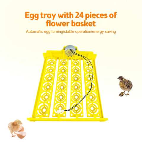 24 Egg Incubator Turn Tray 45 Degree Automatic Turn Egg Multifunction Incubation Equipment Farm Poultry Hatching Tool 110V/220V