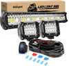 20 Inch 420W Triple Row Spot Flood Combo 2 PCS 4 60W Led Pods Boat Lights Driving Fog Work Light for Trucks wi